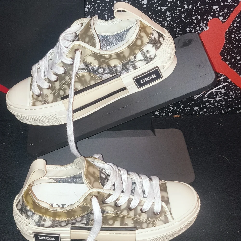 Dior Low Top Logo Sneaker - Beige Monogram - Picture 1 of 11